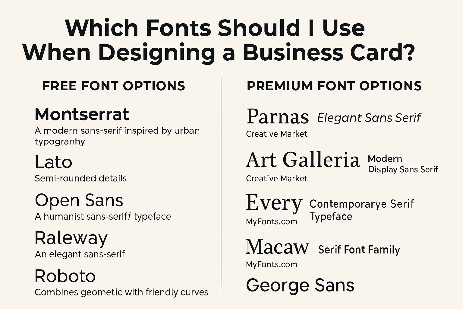 Which Fonts Should I Use When Designing a Business Card?