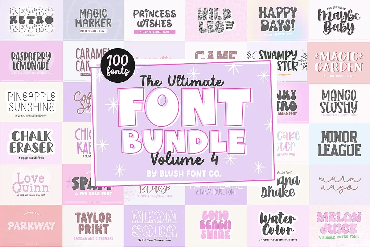 100 FONTS - Ultimate Font Bundle V4 Free Download Free Download