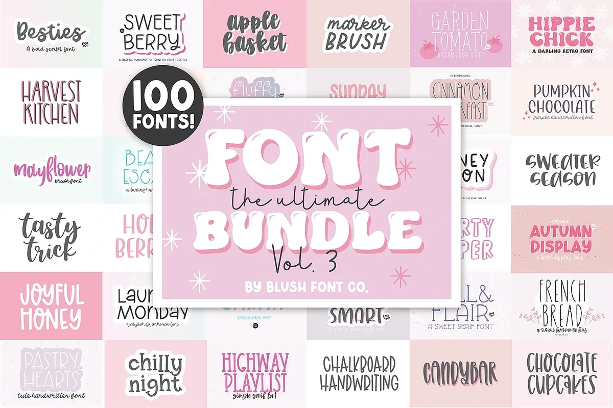 100 FONTS! Ultimate Font Bundle Vol3 Free Download Free Download