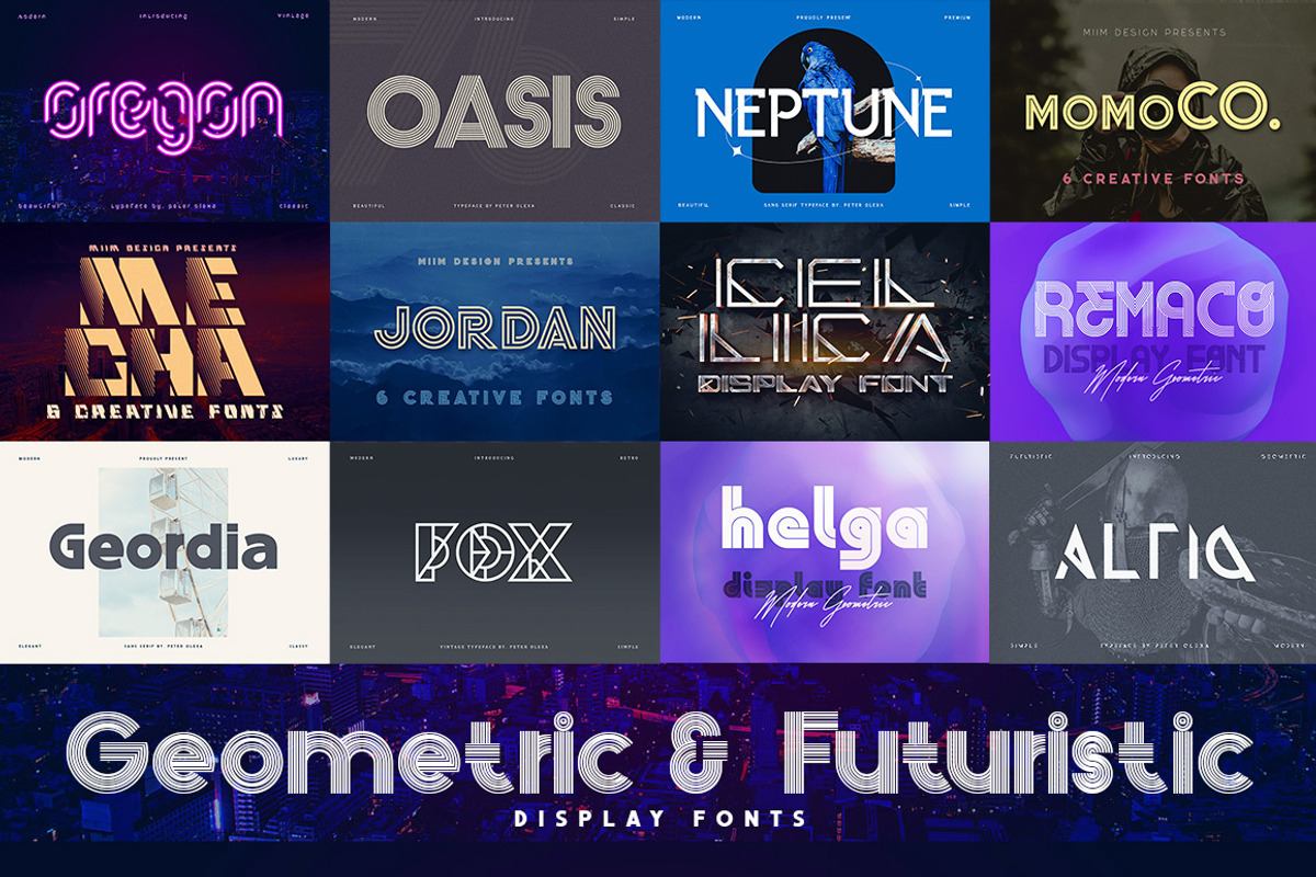 12 Geometric & Futuristic Fonts Free Download Free Download