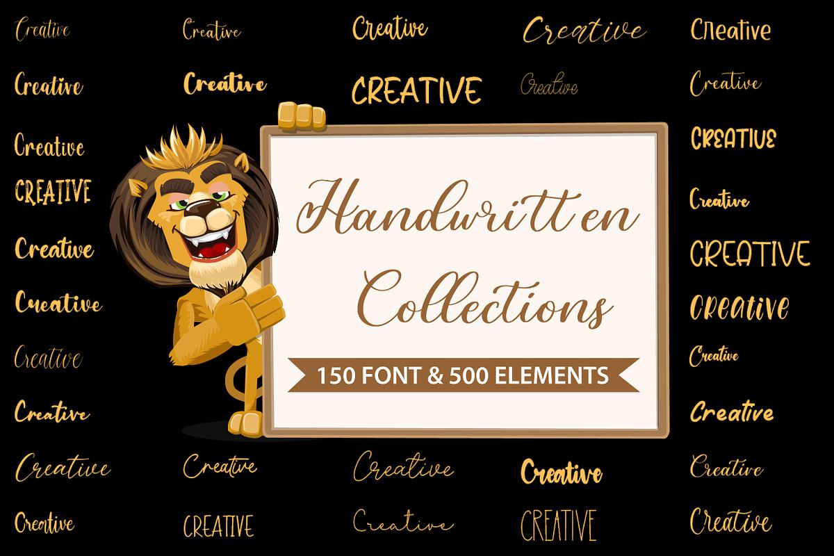 150 Handwritten Font and 500 Element Free Download Free Download