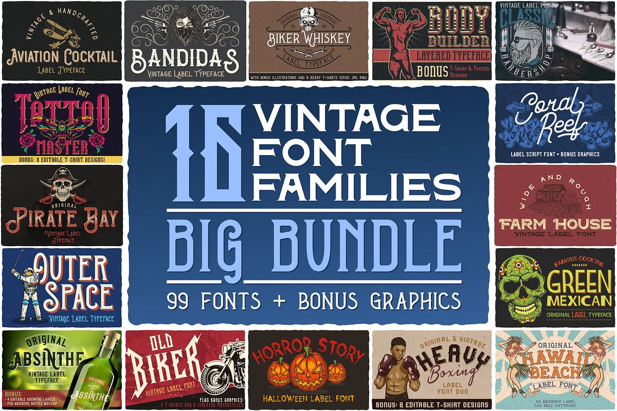 16 Font Families Bundle Free Download Free Download