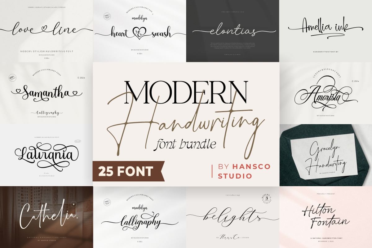 25 Modern Handwriting Font Bundle Free Download Free Download