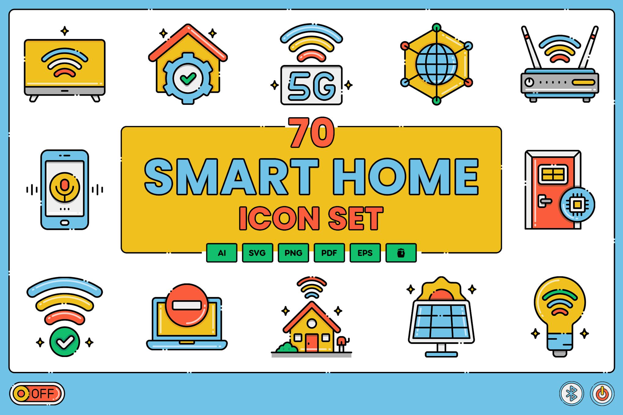 70 Home Automation Icons - Aesthetics Series Free Download