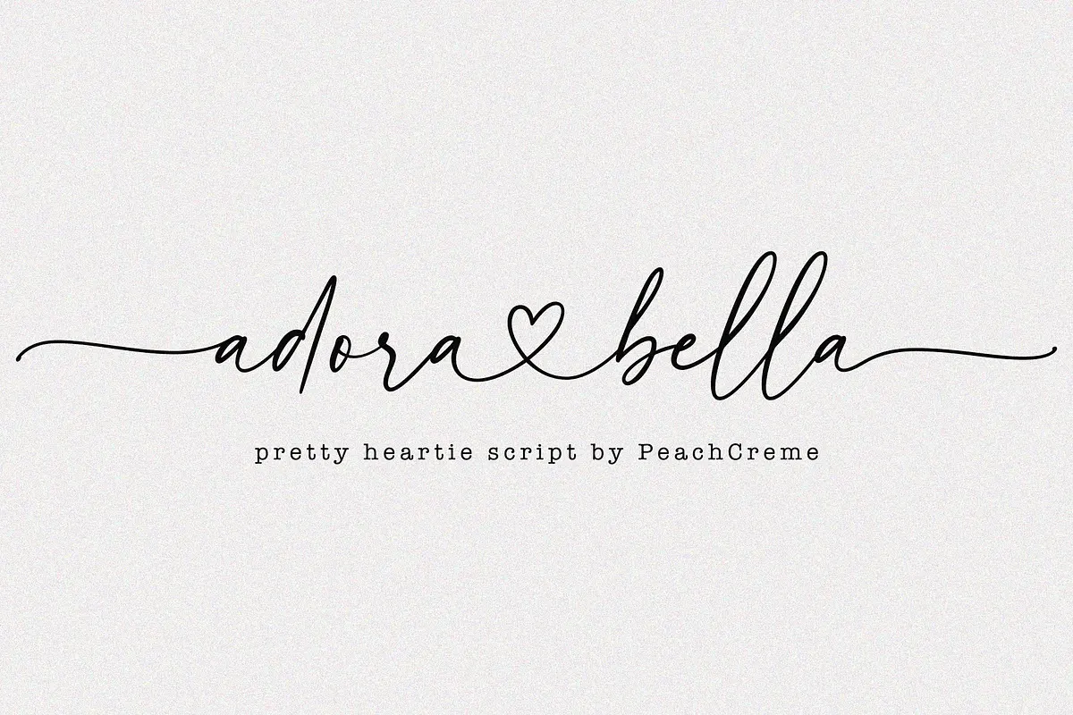 Adora Bella // Heart Script Font Free Download Free Download