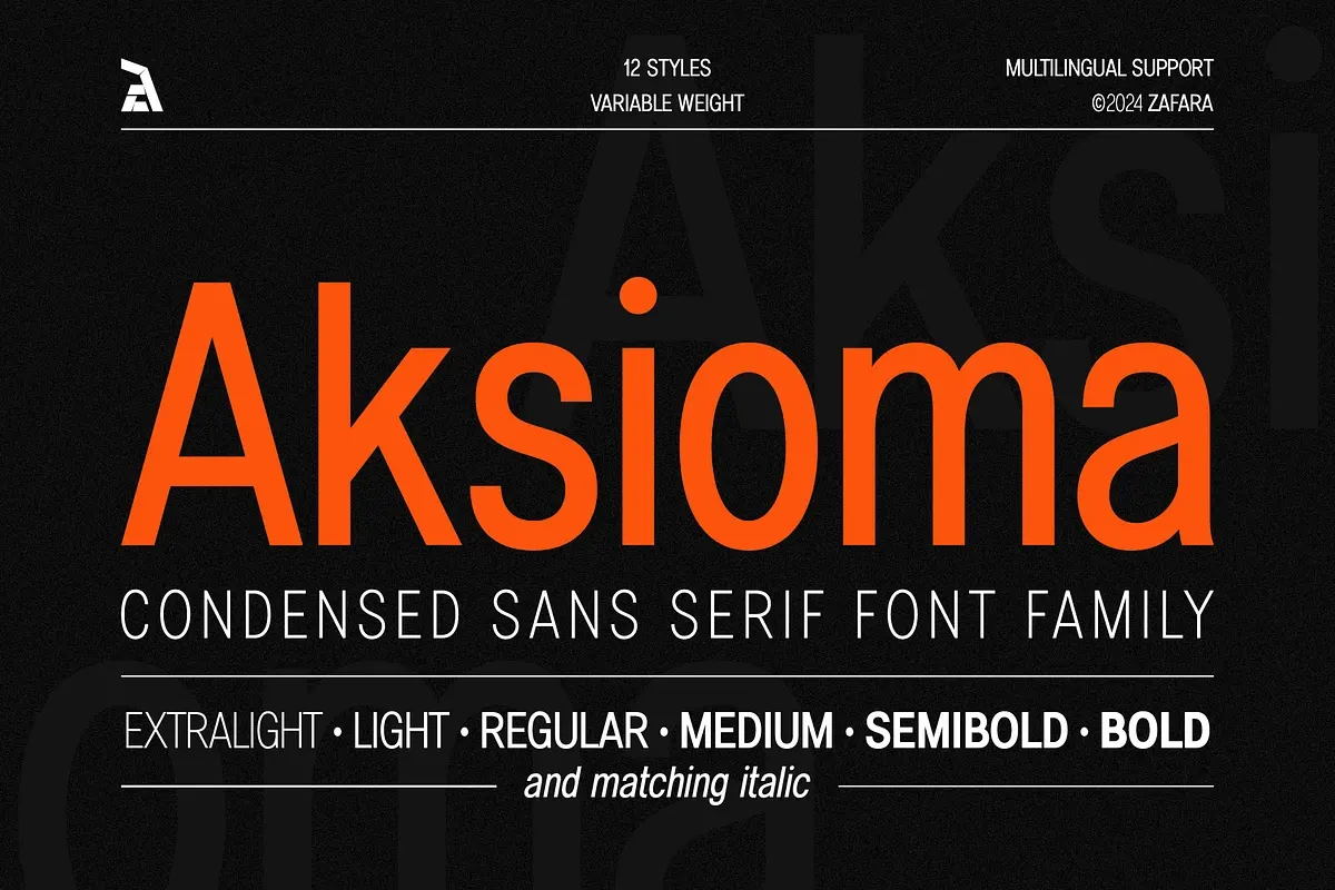 Aksioma - Condensed sans serif Free Download Free Download