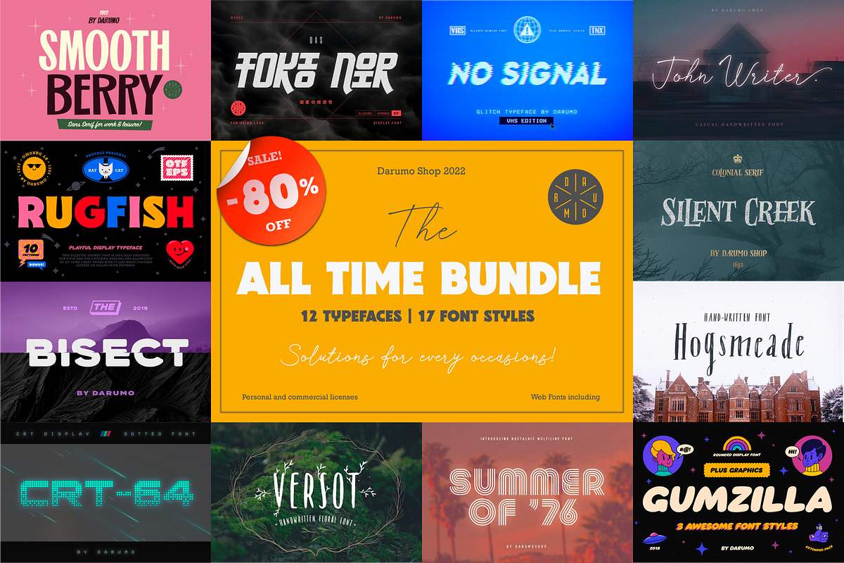 All Time Bundle | Unique Fonts Free Download Free Download