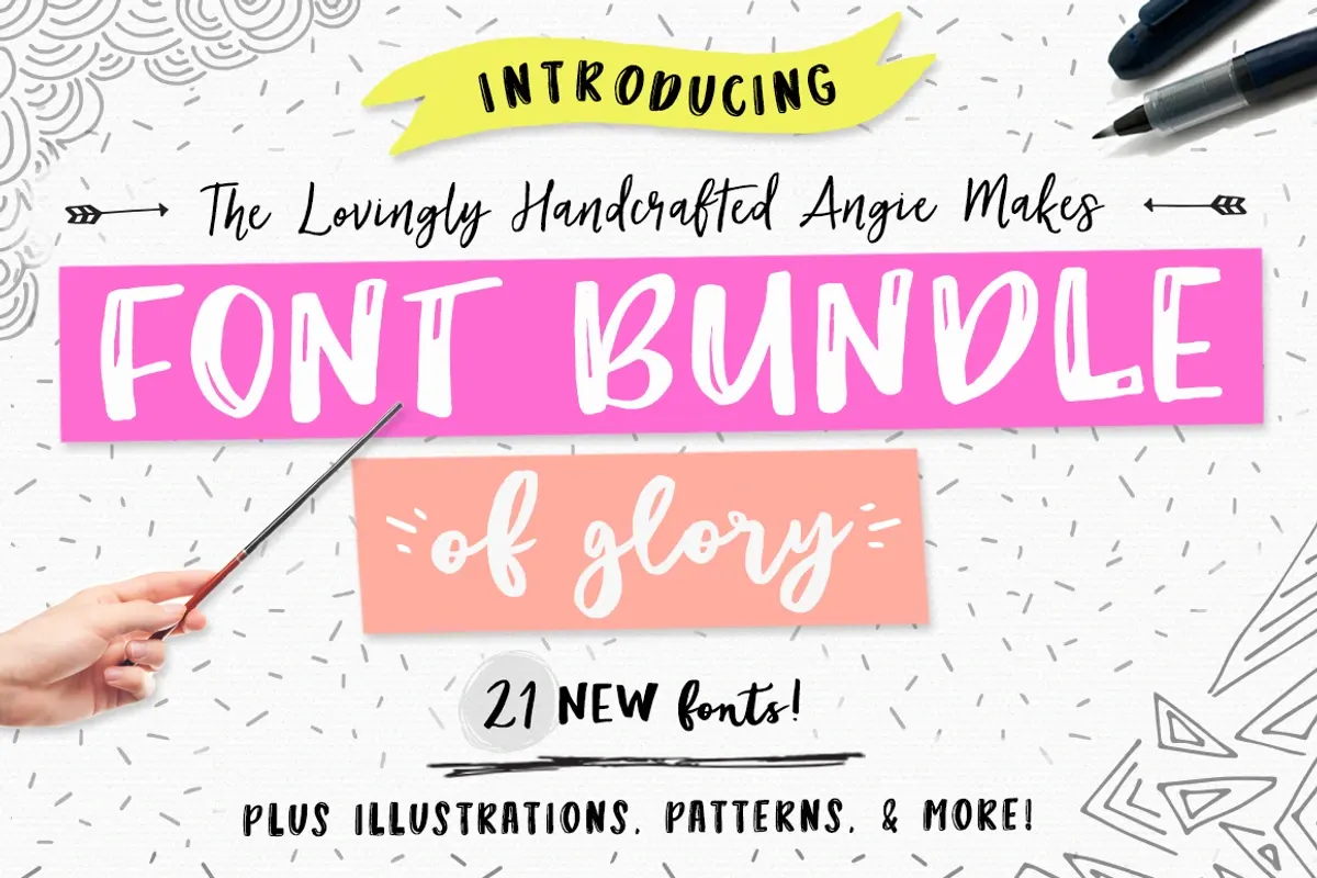 Angie Makes Font Bundle of Glory Free Download Free Download