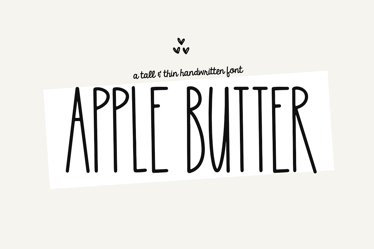 Apple Butter | Tall Handwritten Font Free Download Free Download