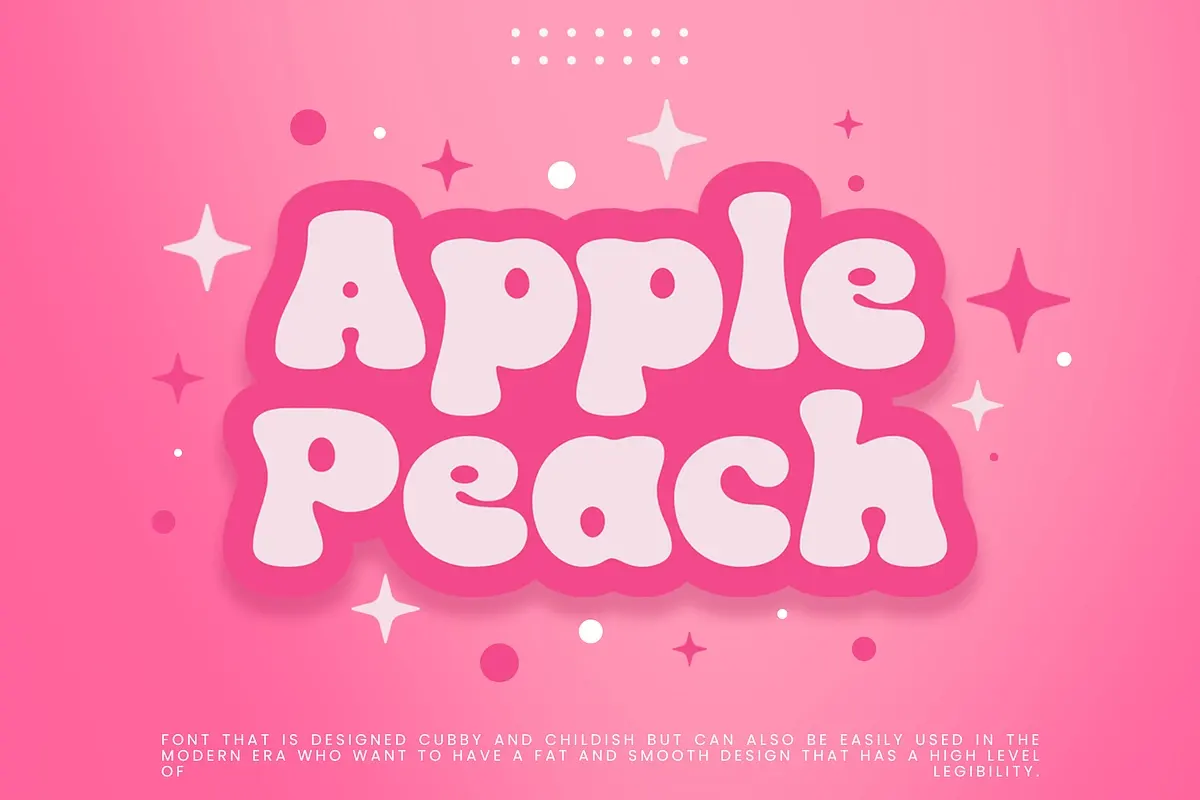 Apple Peach | Playful bubble Font Free Download Free Download