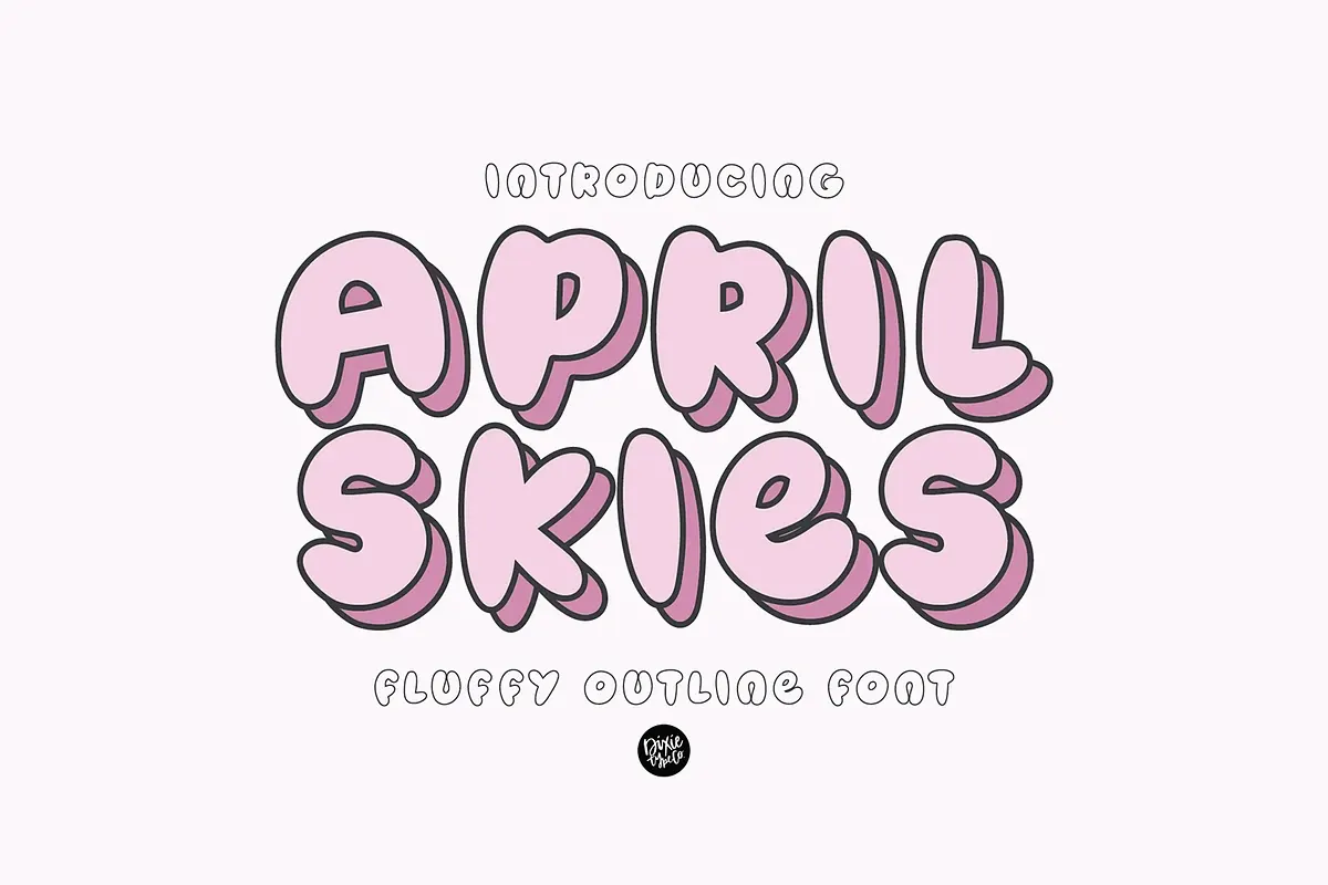 APRIL SKIES Fluffy Outline Font Free Download Free Download