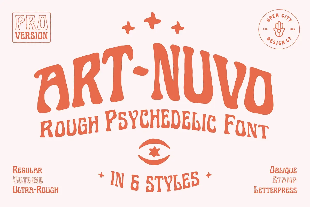 Art-Nuvo - Rough Psychedelic Font Free Download Free Download