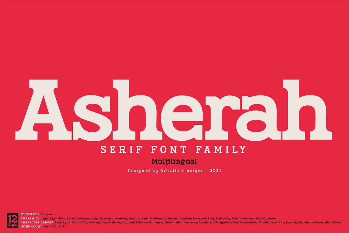 Asherah - Serif font family Free Download Free Download