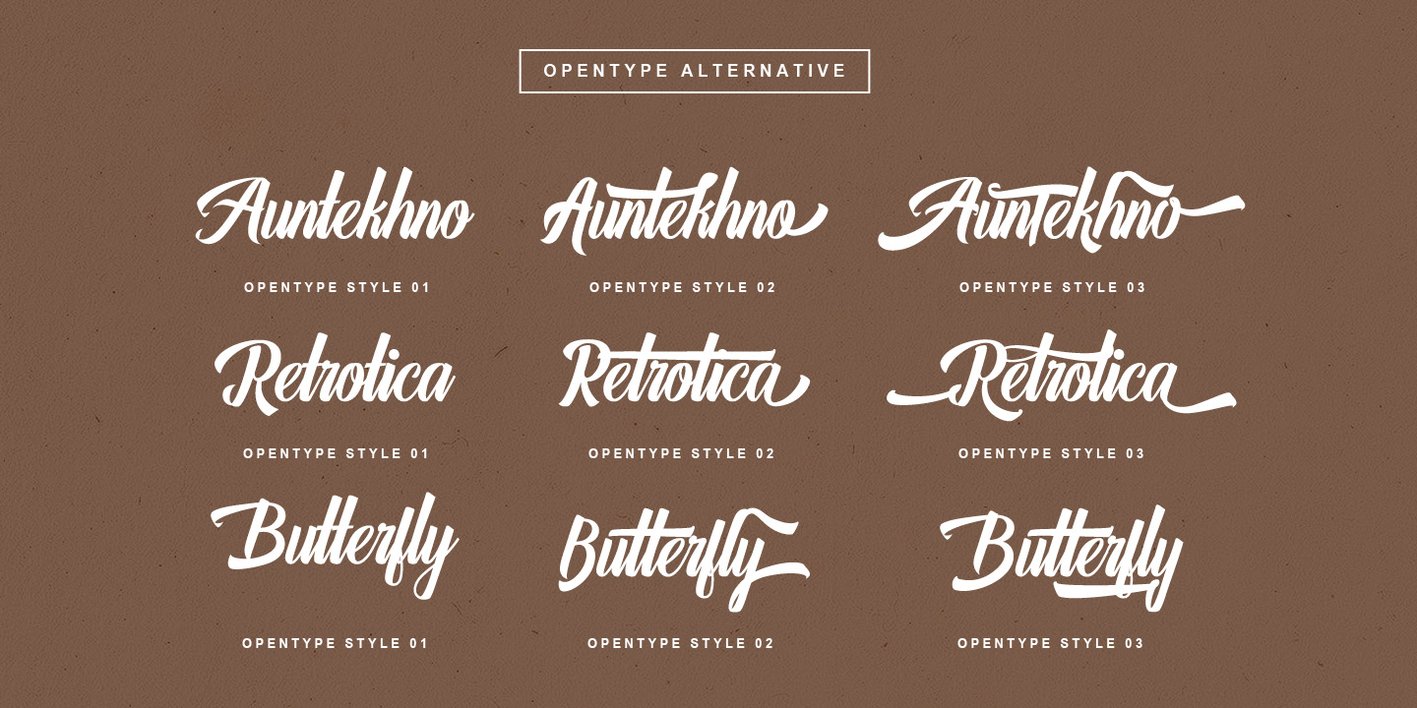 Auntekhno Script Font Free Download