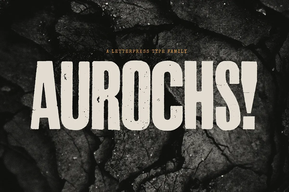 Aurochs: letterpress type family Free Download Free Download