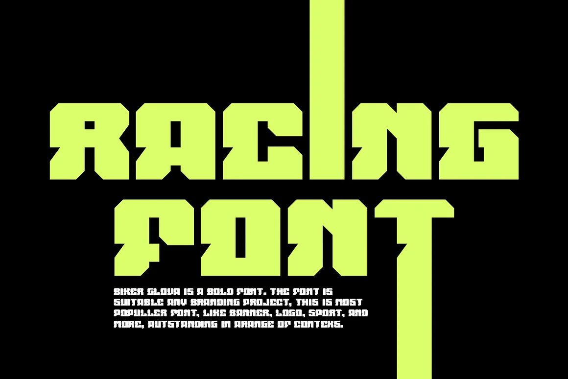 Biker Glova Blocky & Automobile Font