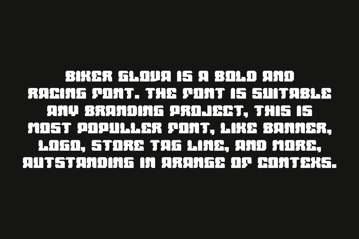Biker Glova Blocky & Automobile Font