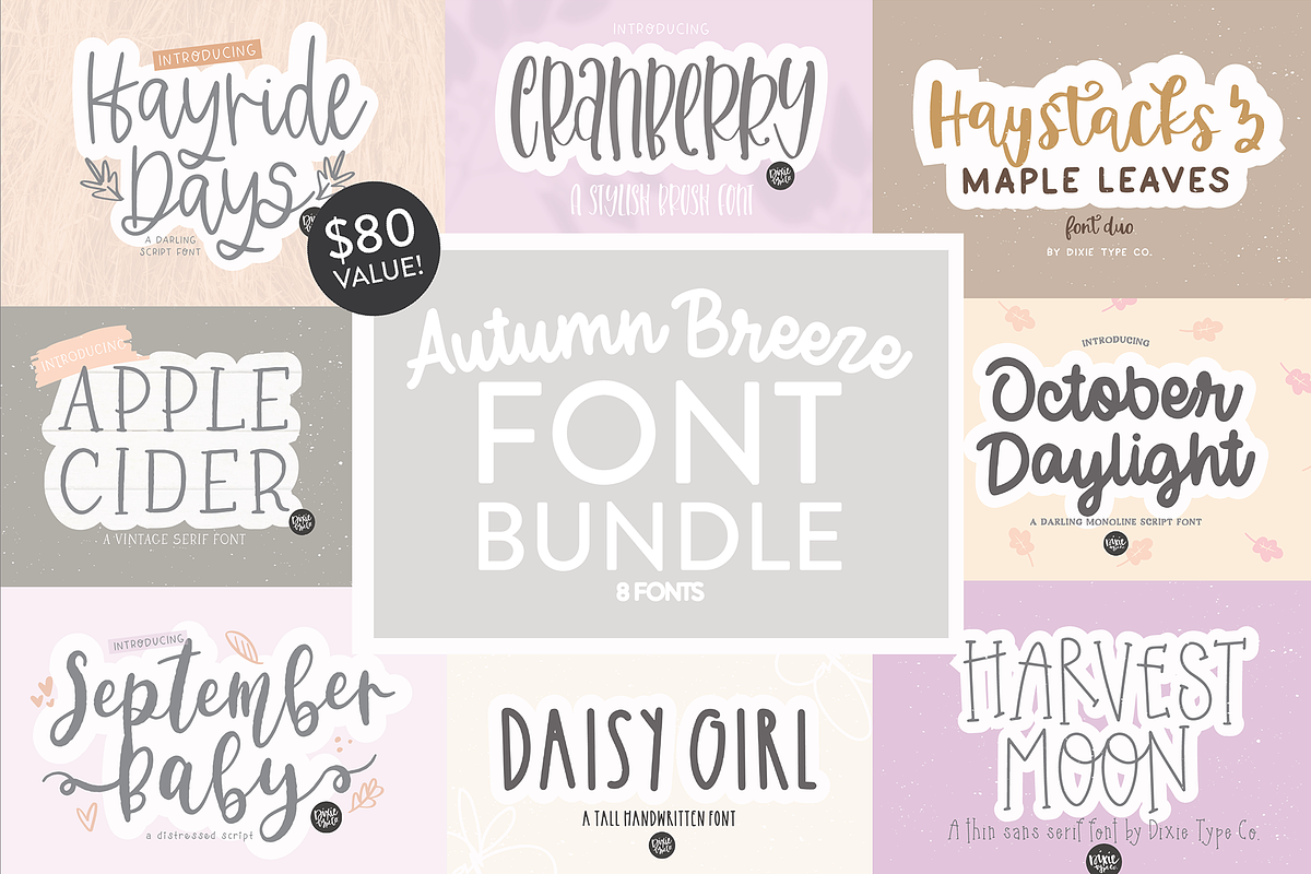 AUTUMN BREEZE Fall Font Bundle Free Download Free Download