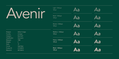 Avenir Font Free Download