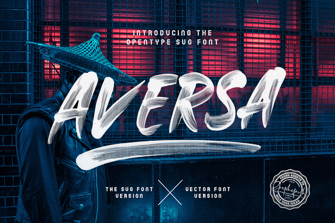 Aversa SVG Font + 27 Brushes Free Download