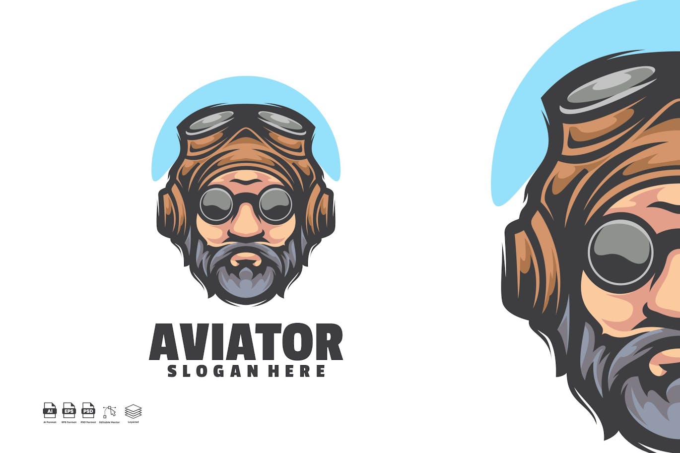 Aviator Mascot Logo Design Free Download