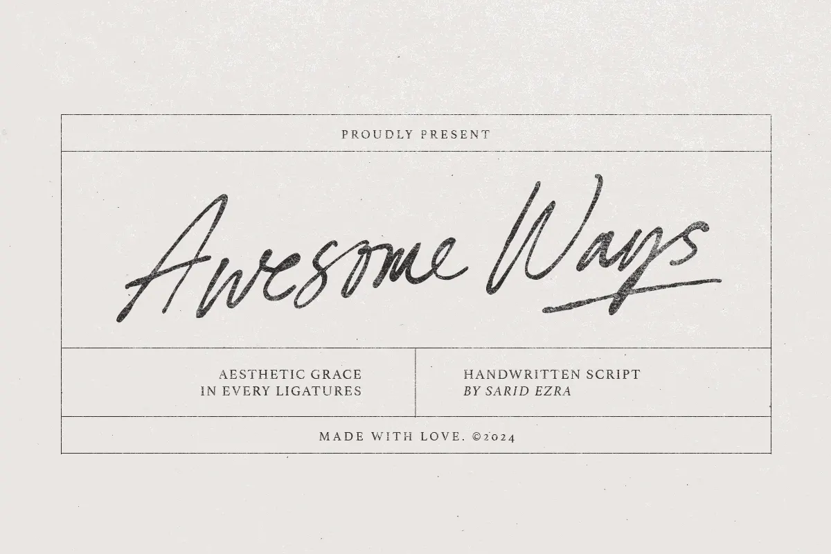 Awesome Ways - Ligature Script Free Download Free Download