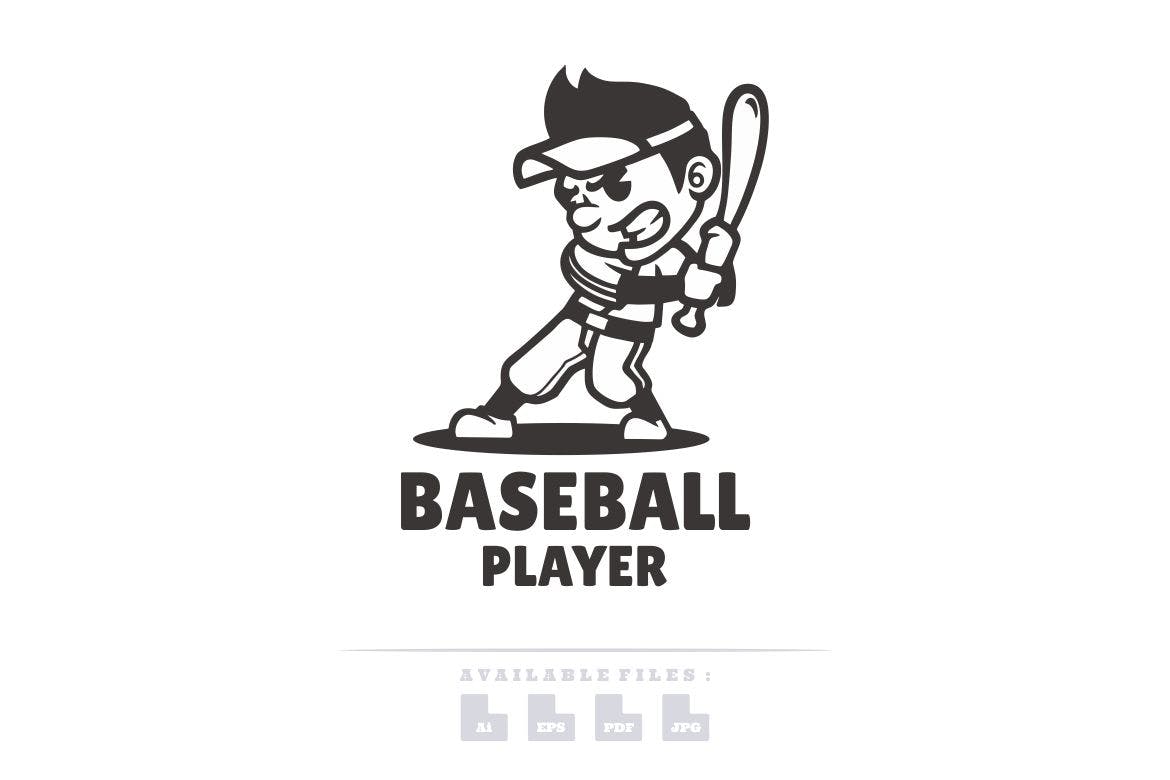 Baseball Player Logo Free Download