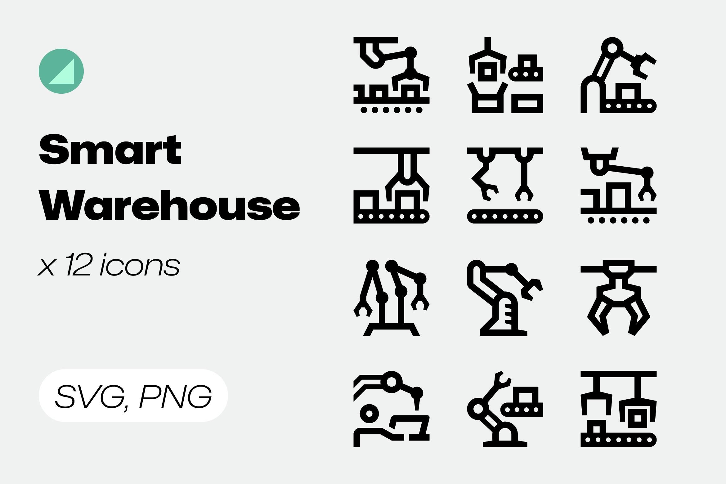 Basicons / Line / Smart Warehouse Icons Free Download