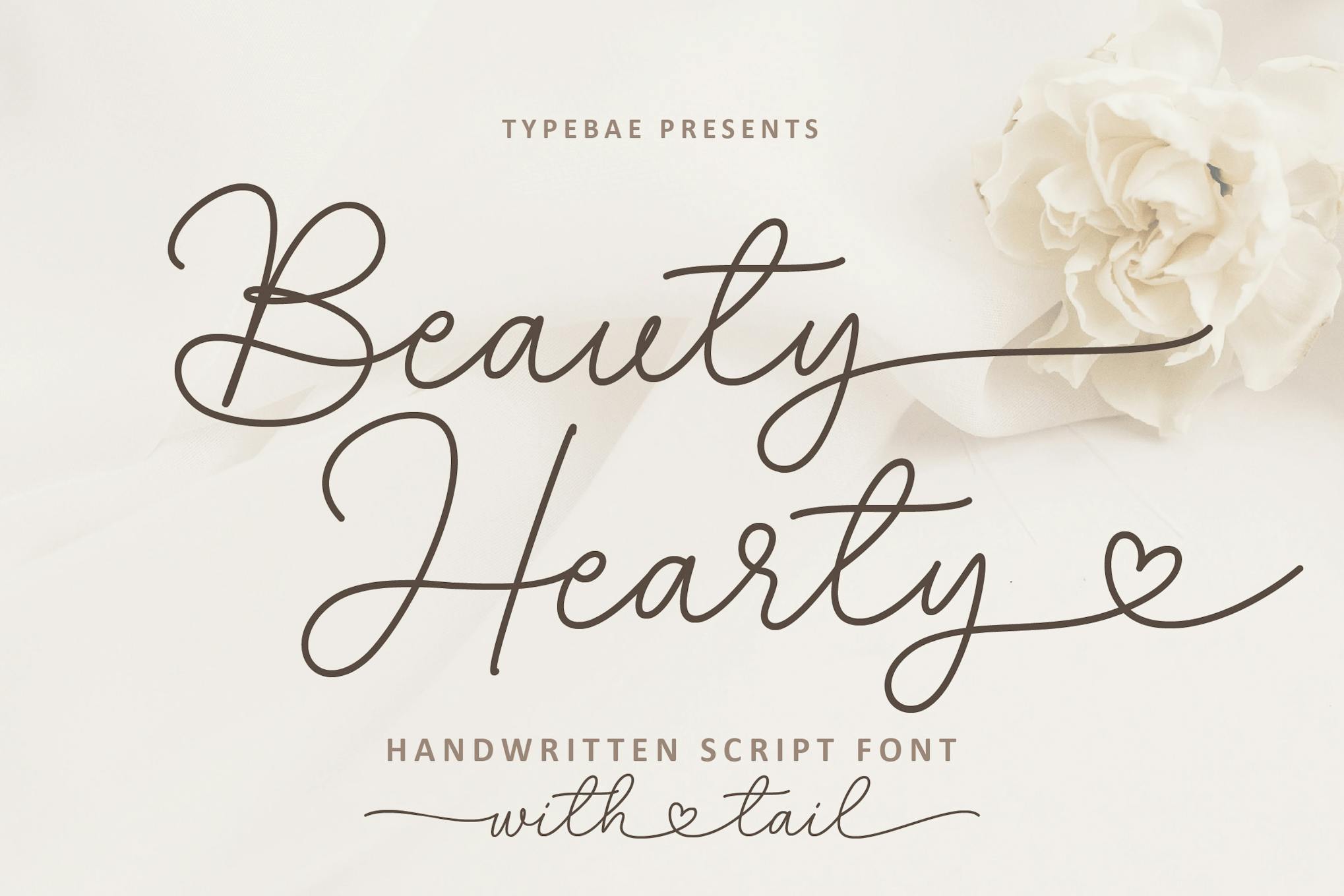 Beauty Hearty - Handwritten Font with Heart Swash Free Download