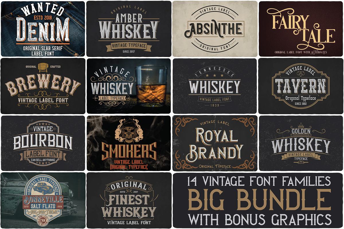 Big Bundle - 14 fonts Free Download Free Download