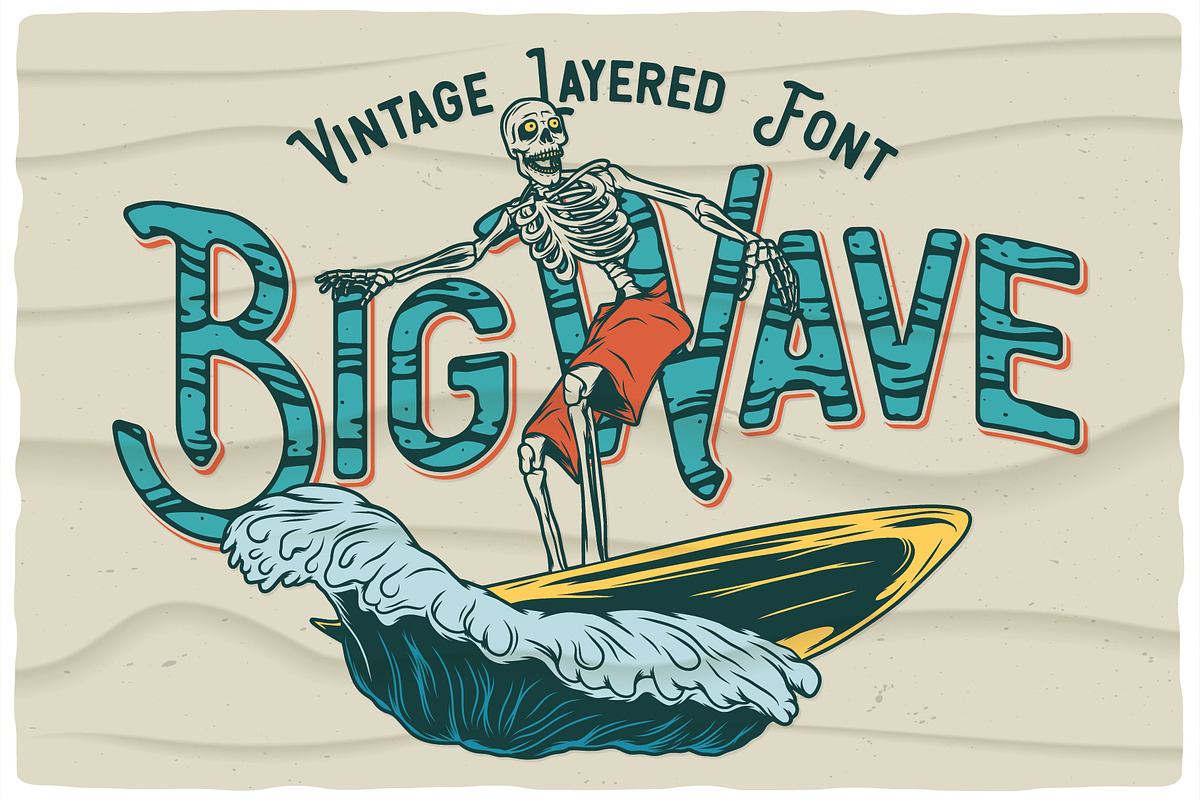 Big Wave Layered Font Free Download Free Download