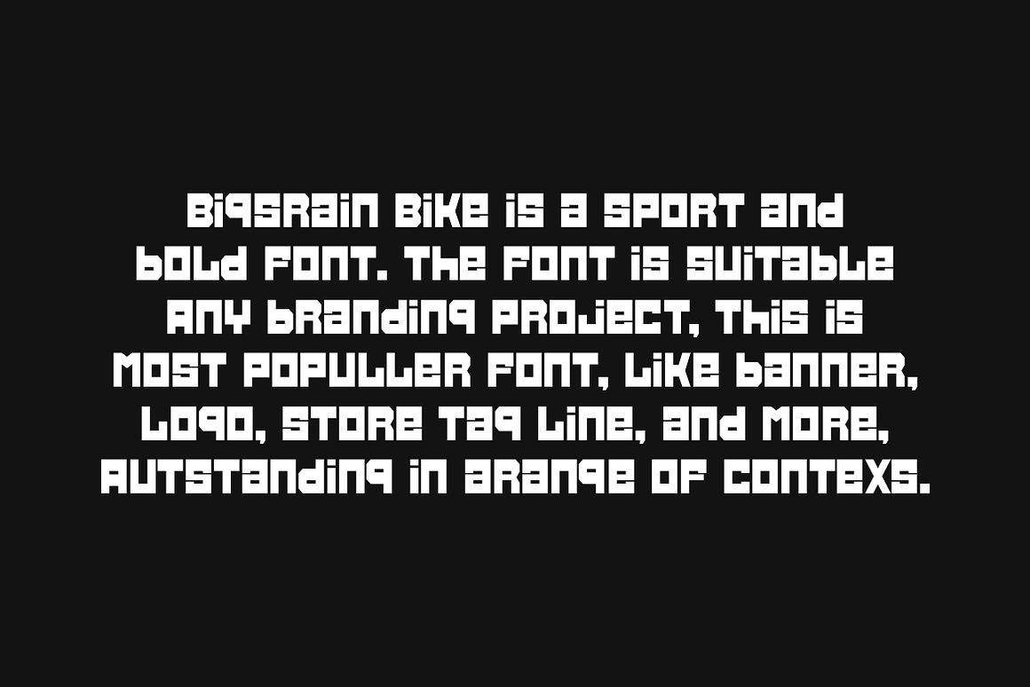 Bigsrain Bike - Blocky & Automotive Font Free Download