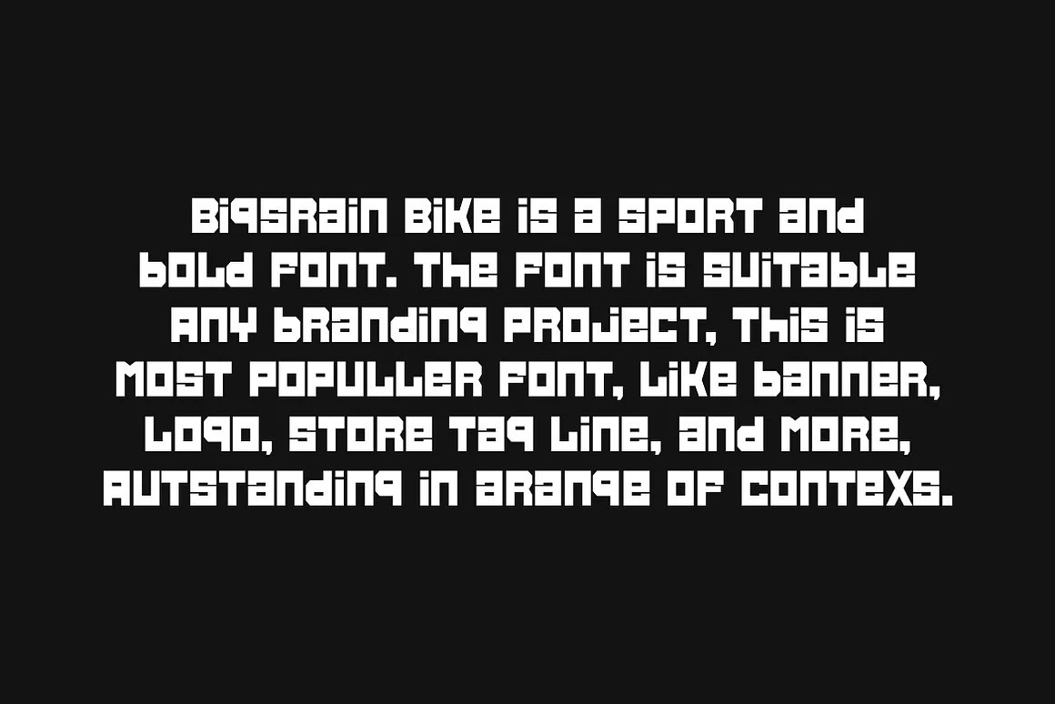 Bigsrain Bike - Blocky & Automotive Font