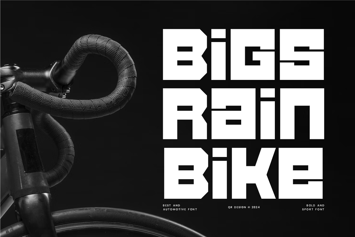 Bigsrain Bike - Blocky & Automotive Font Free Download