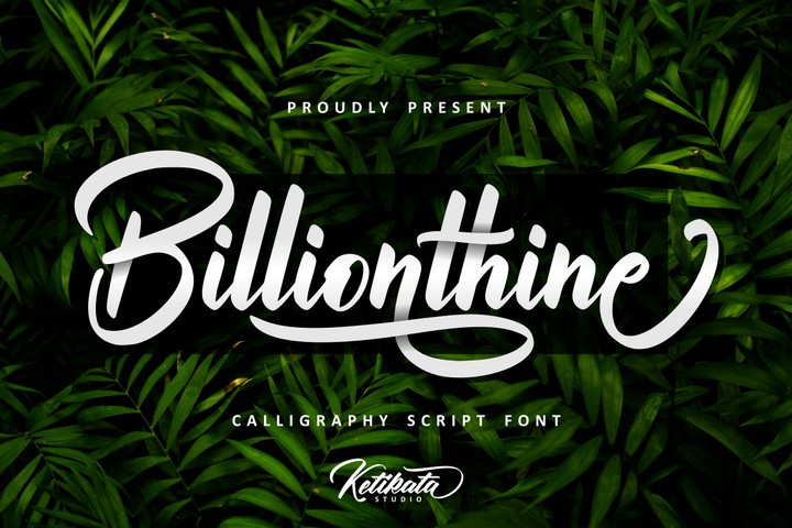 Billionthine Calligraphy Script Font Free Download