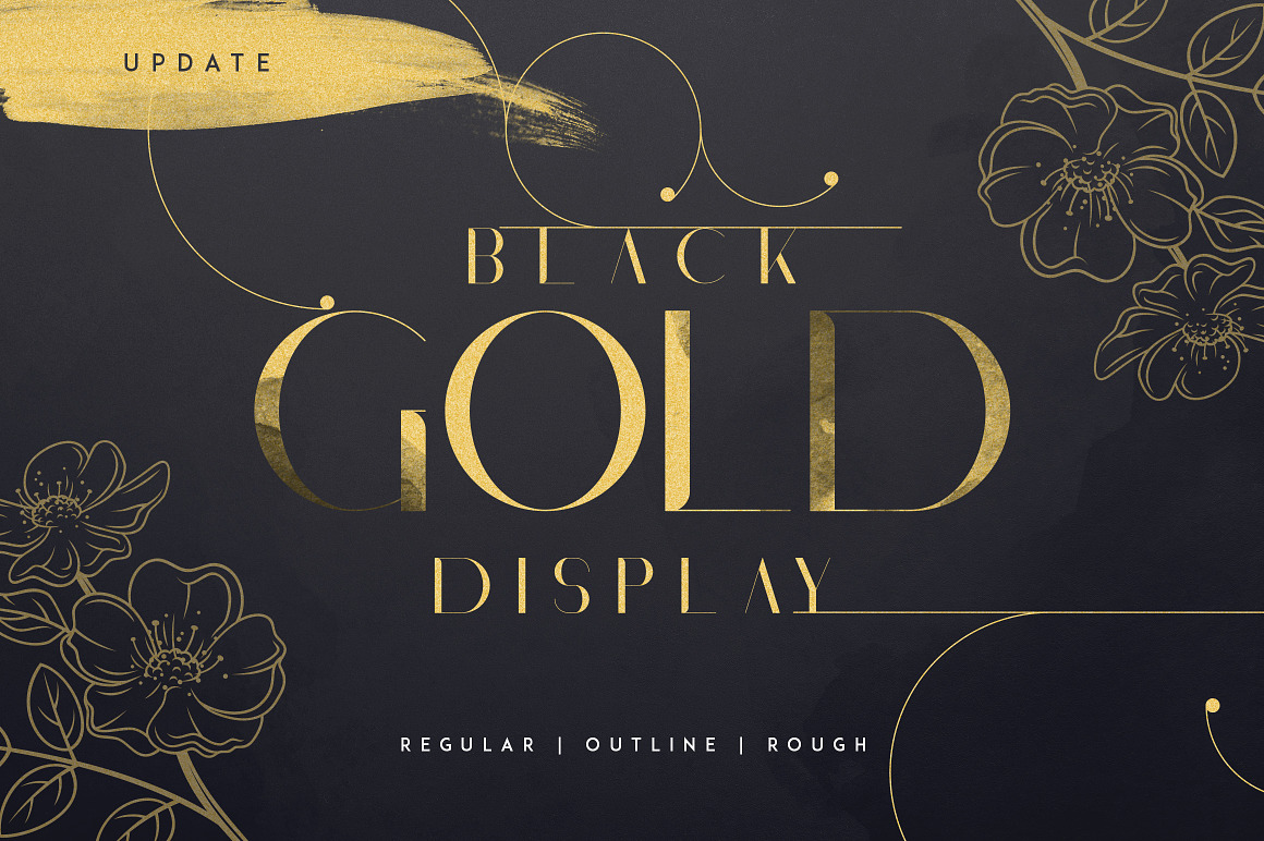 Black Gold Serif Typeface Font Free Download