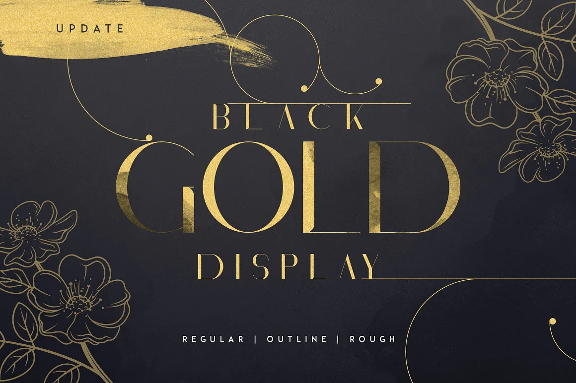 Black Gold Serif Typeface Font