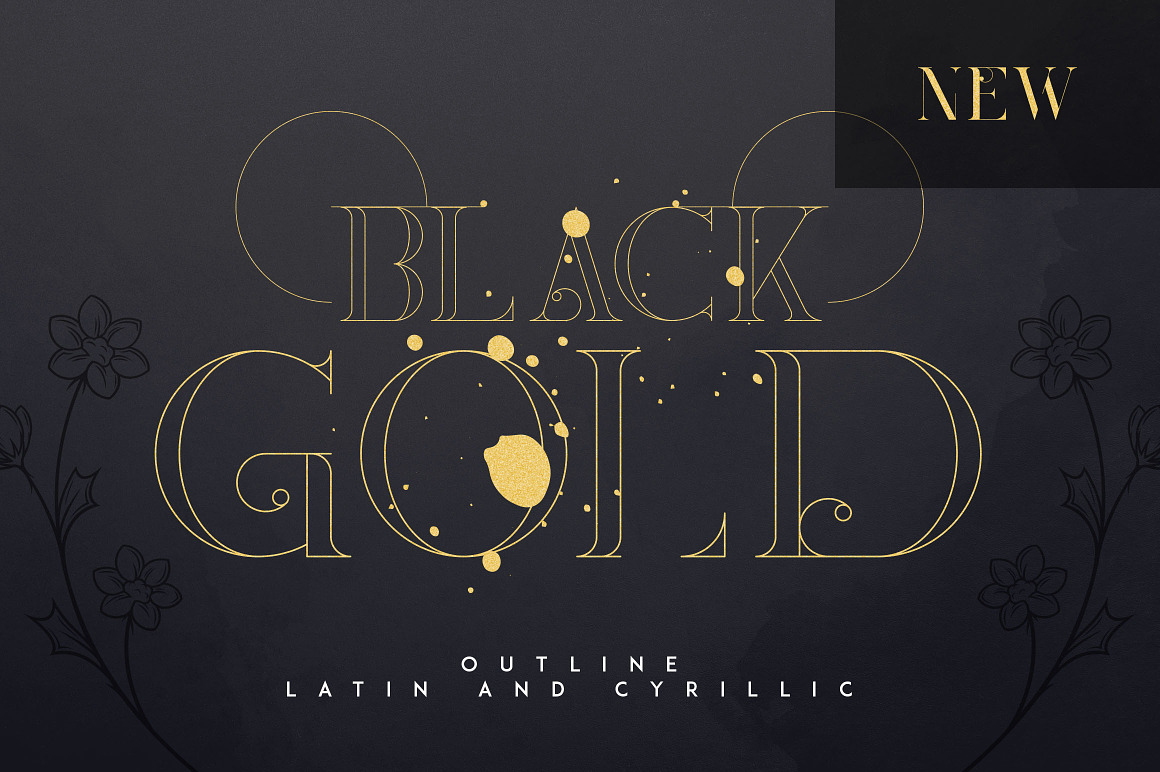 Black Gold Serif Typeface Font Free Download