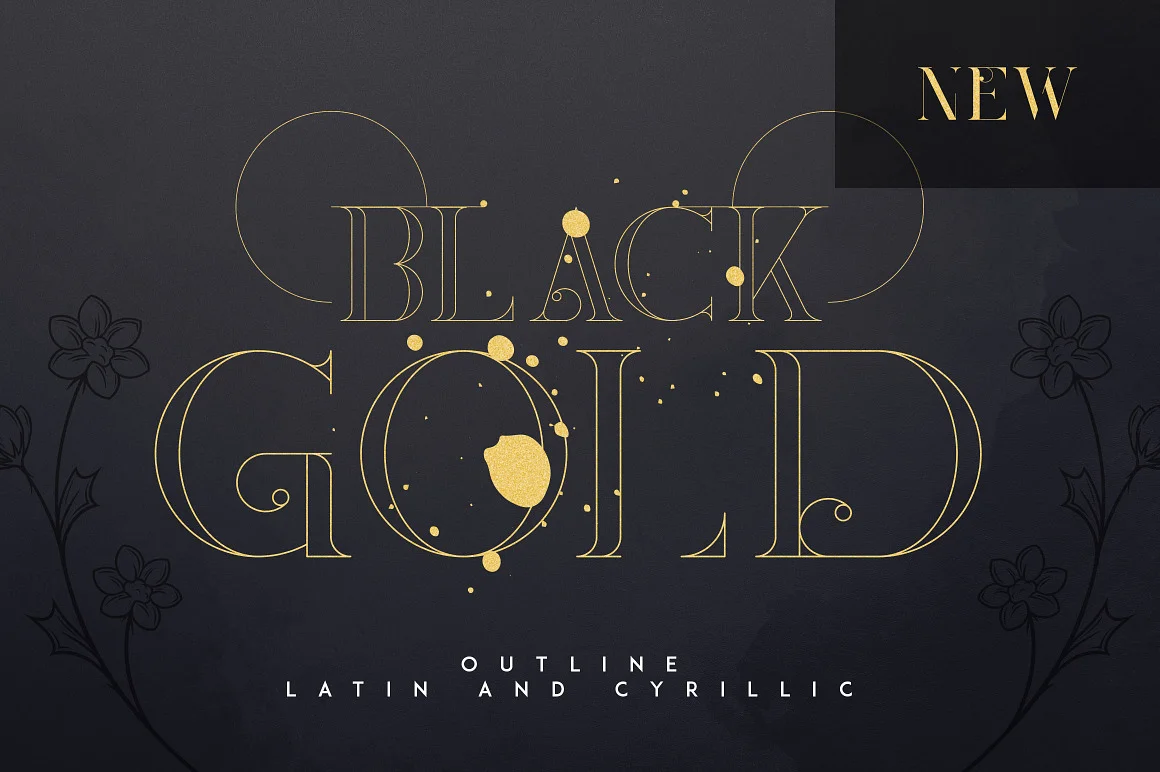Black Gold Serif Typeface Font