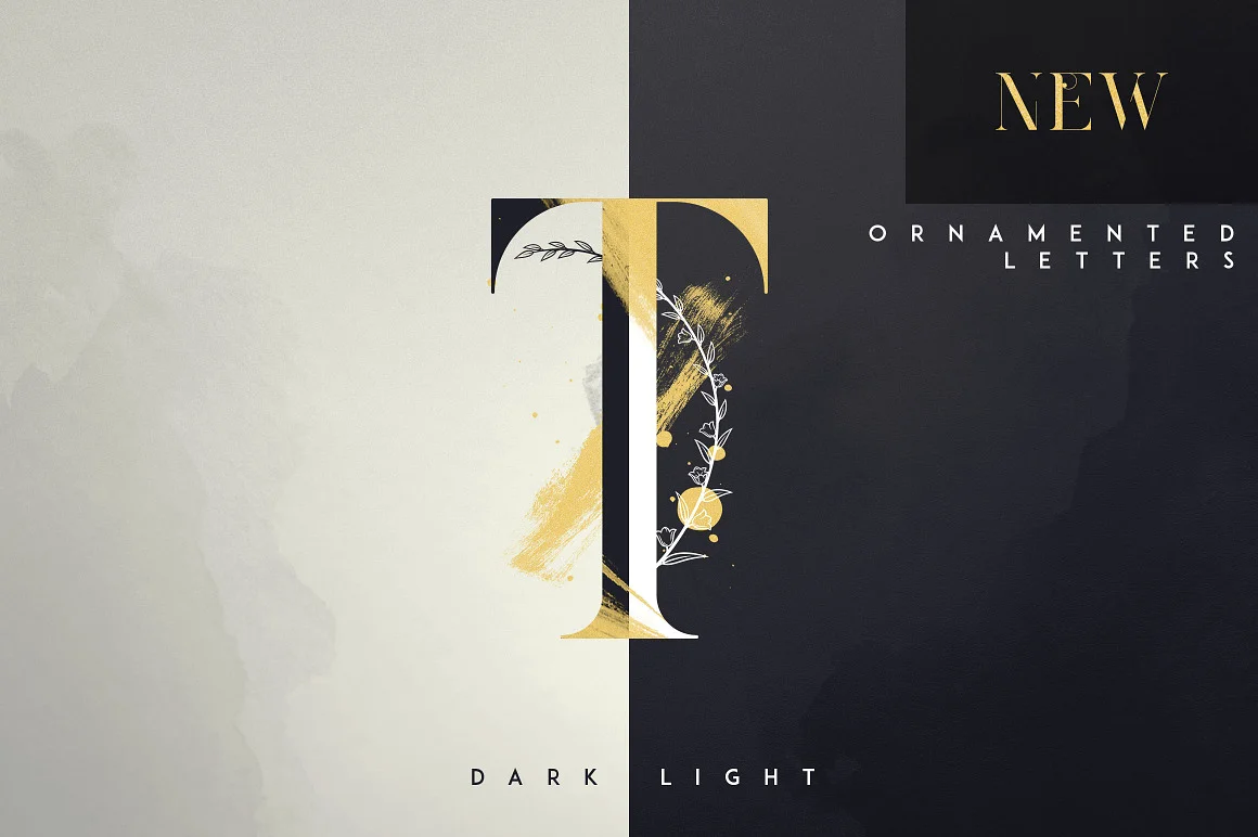 Black Gold Serif Typeface Font