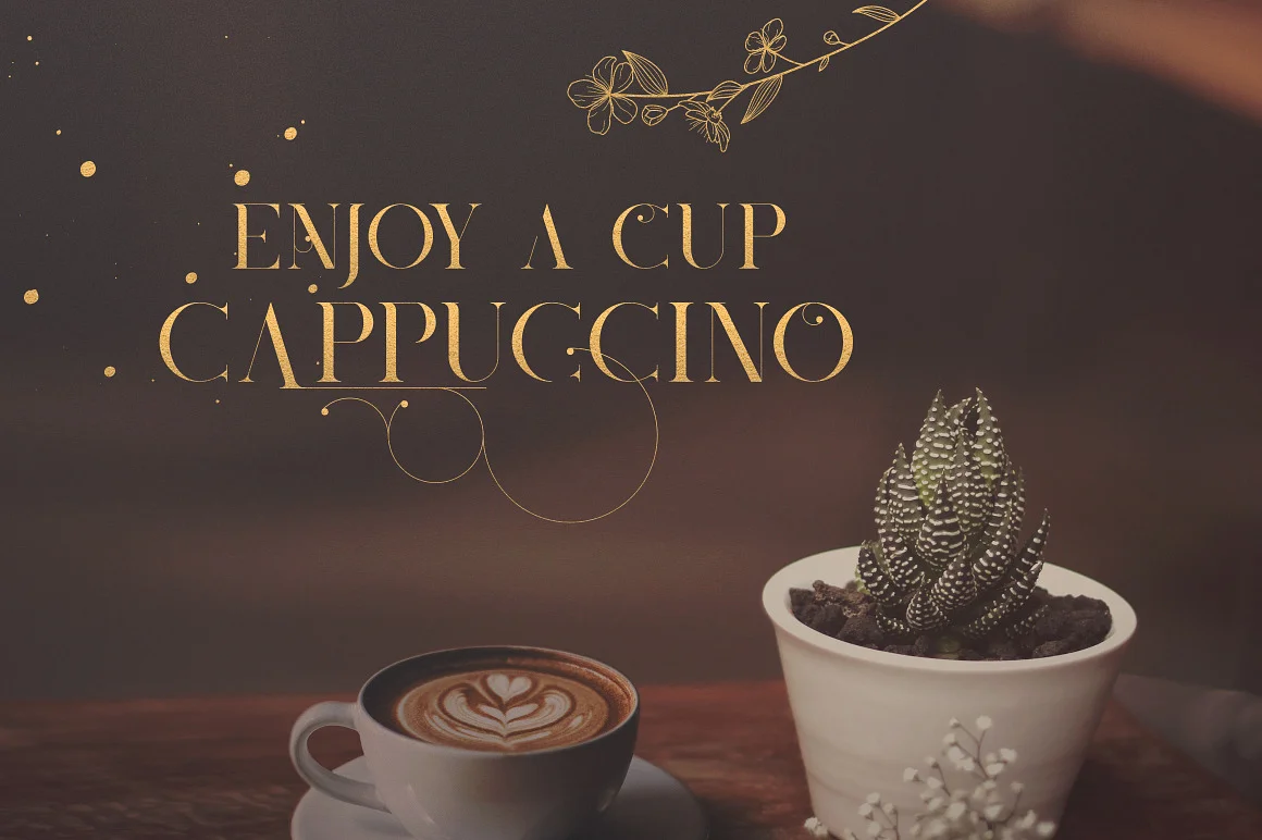 Black Gold Serif Typeface Font