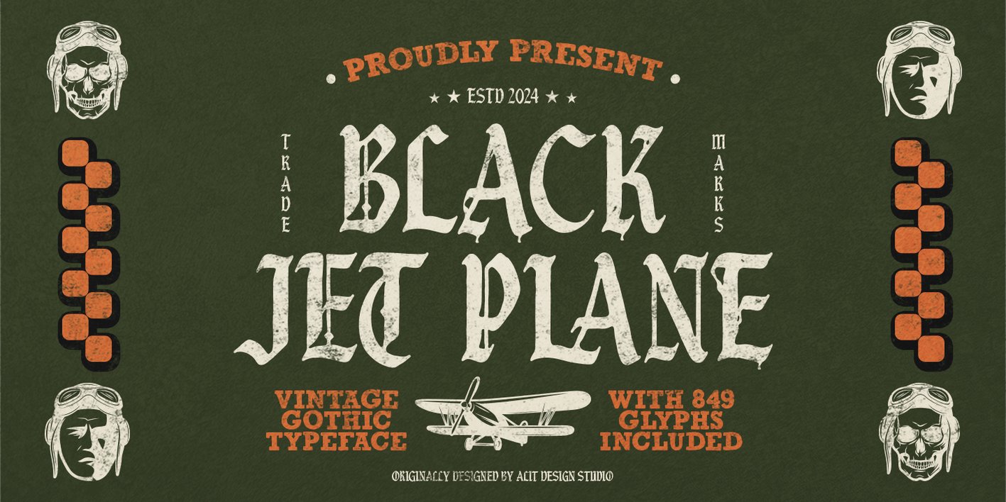 Black Jet Plane Font Free Download