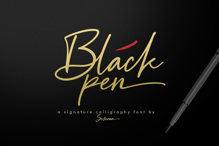 Black Pen Script Font Free Download