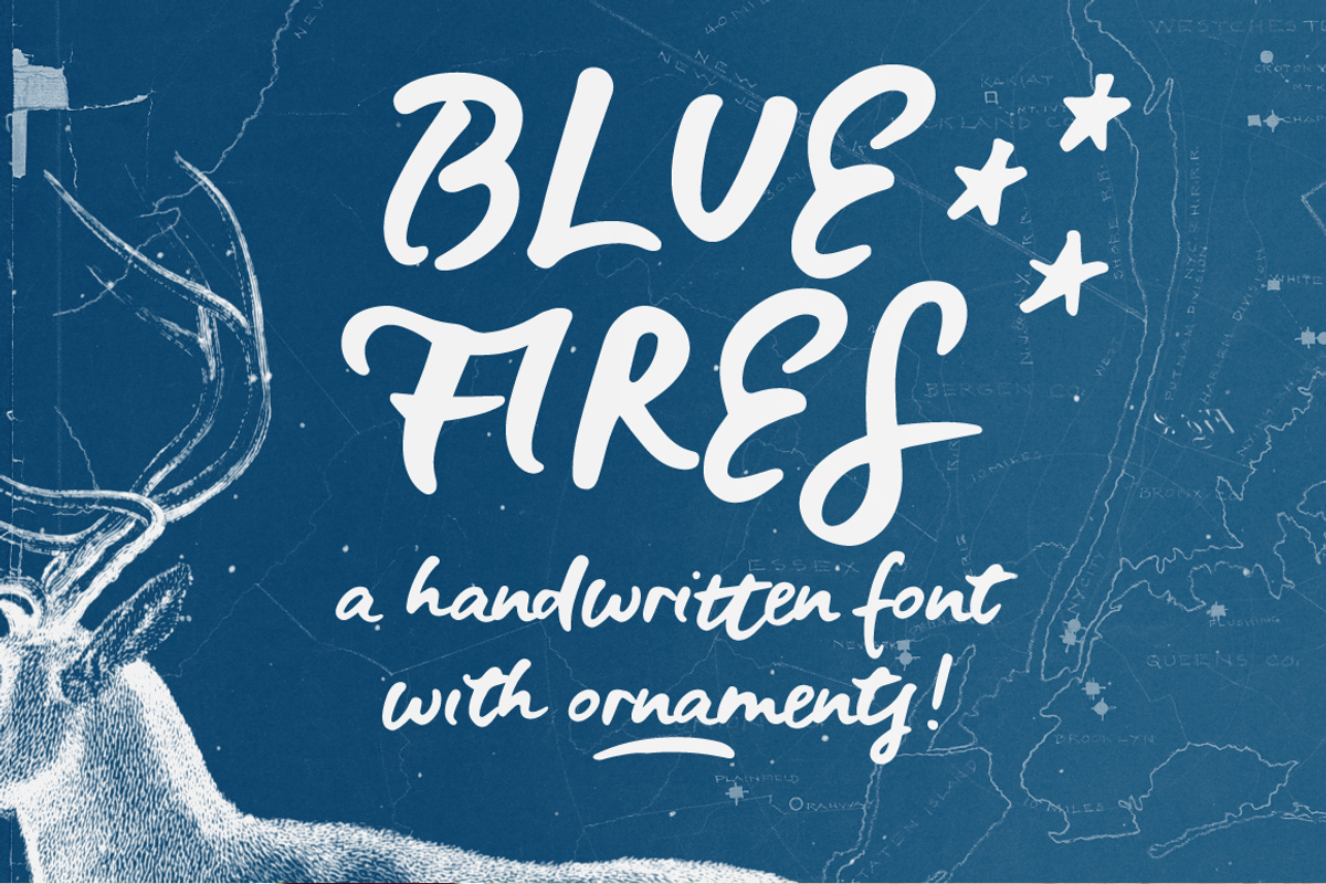 Blue Fires handwritten brush font Free Download Free Download