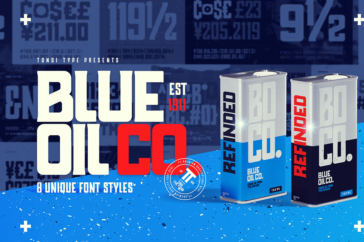 Blue Oil Co. | Vintage Font Family Free Download Free Download