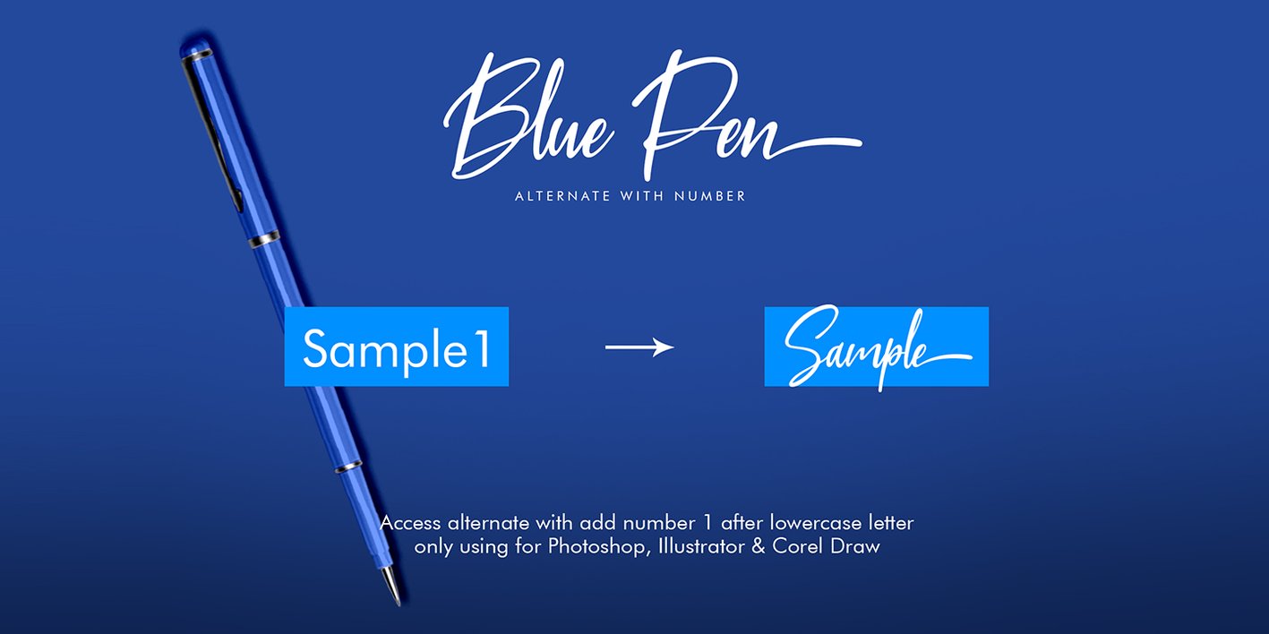 Blue Pen Font Free Download