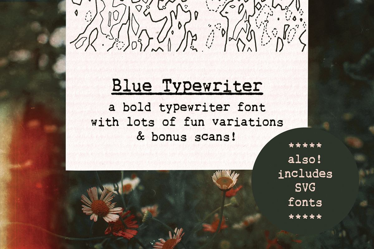 Blue Typewriter SVG font Free Download Free Download