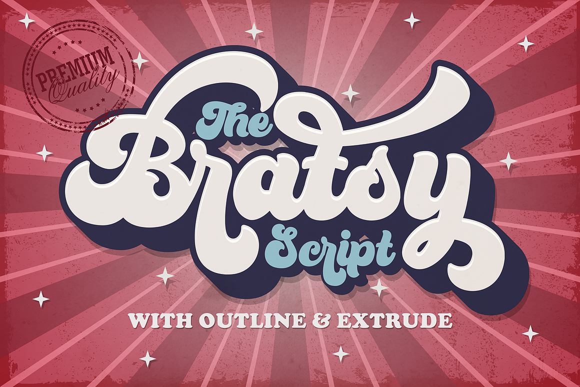 Bratsy Script - Layered Retro Font Free Download