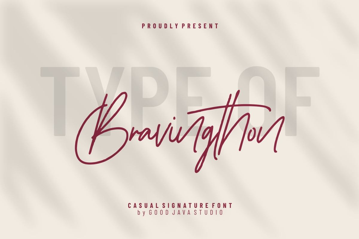 Bravingthon - Casual Signature Font Free Download Free Download