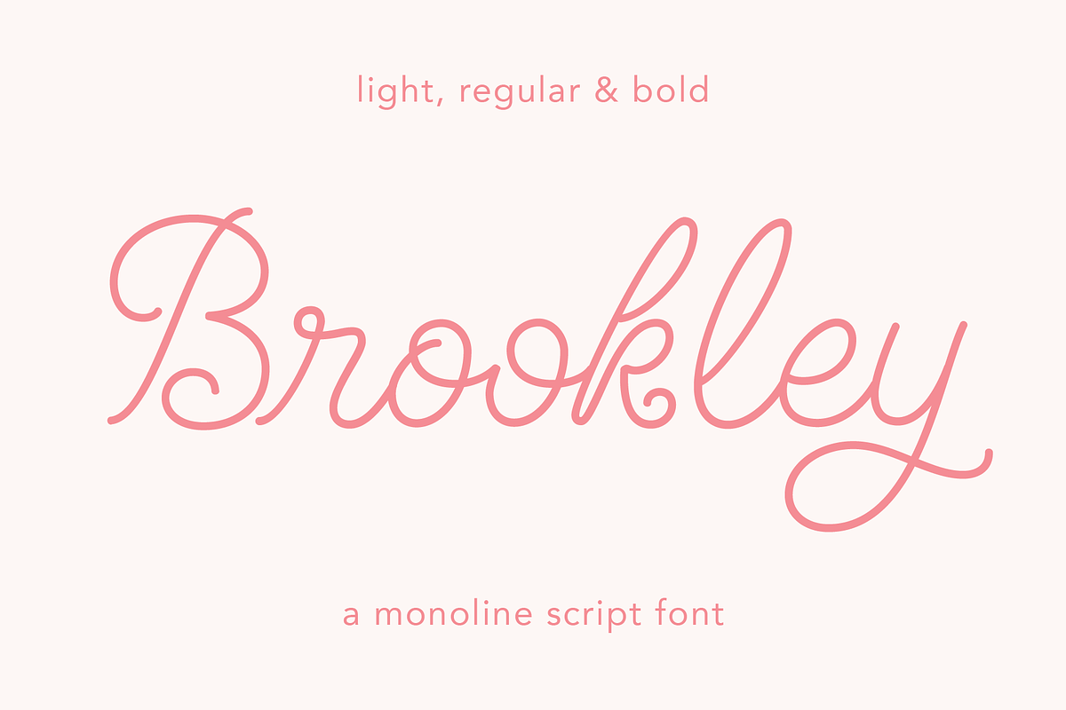 Brookley - Monoline Script Font Free Download Free Download